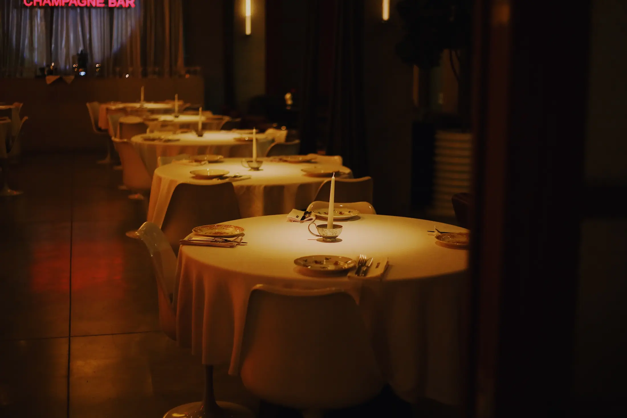Candlelit dining room