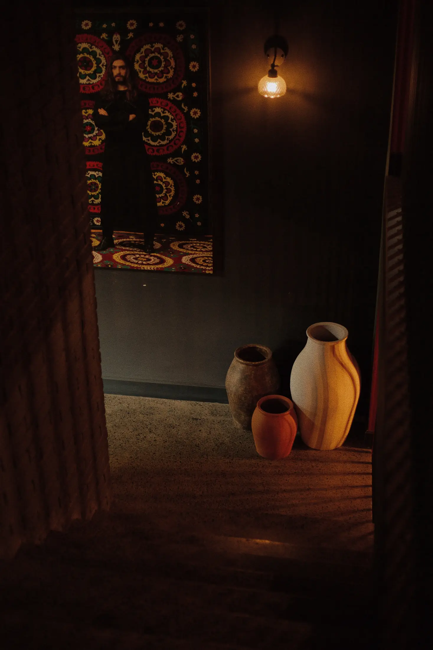 Ceramics in a dark interior