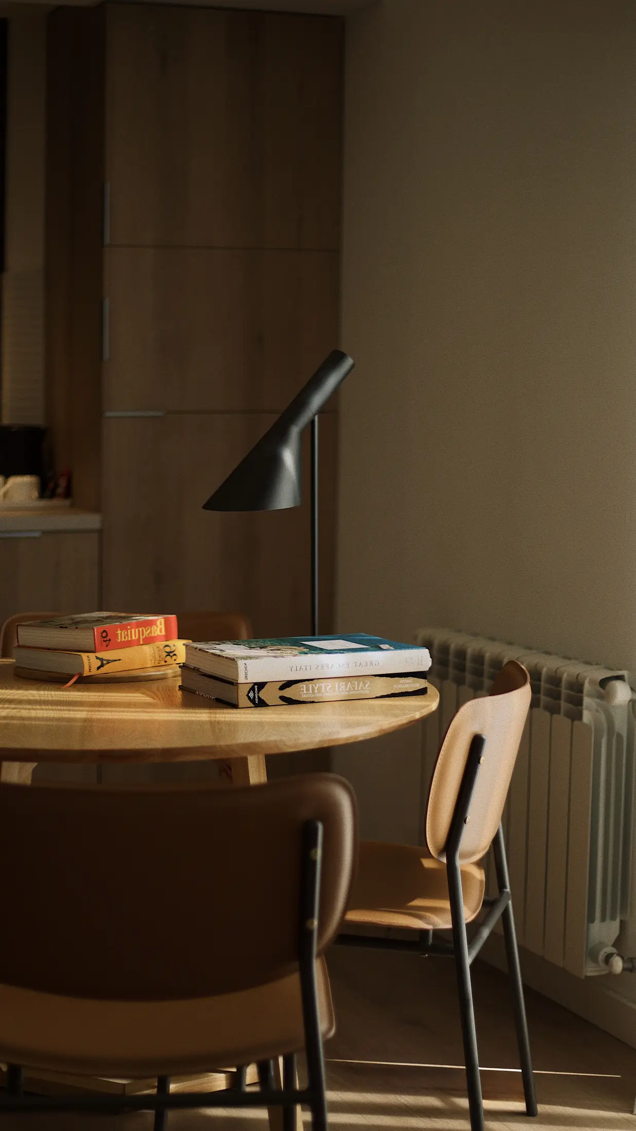 Desk and reading lamp