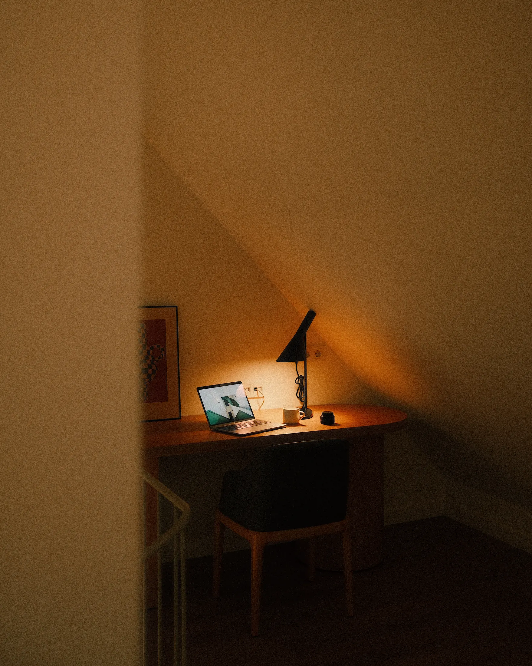 Writing desk beneath the eaves