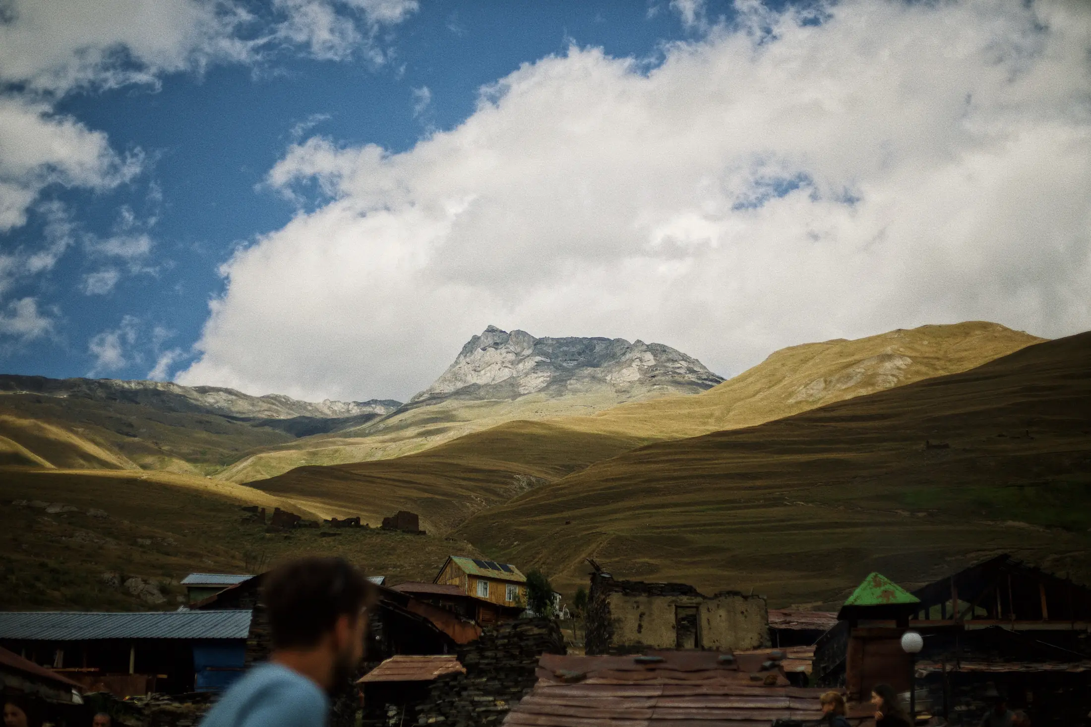 Mountain landscape under clouds