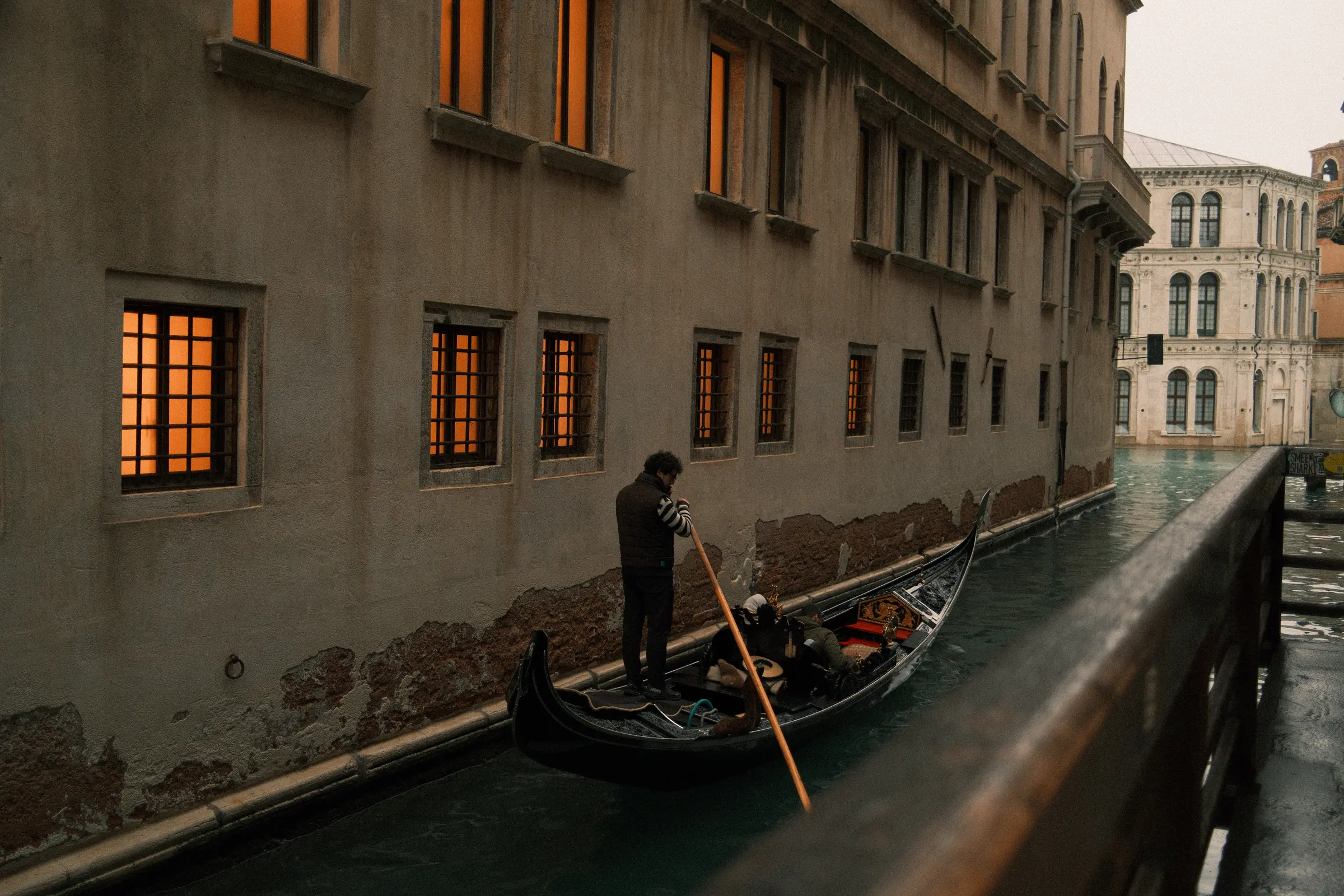 Rainy canal in Venice
